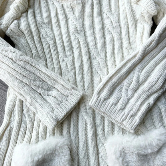 Tahari  Baby Faux Fur Pocket Sweater Dress - Picture 7 of 11